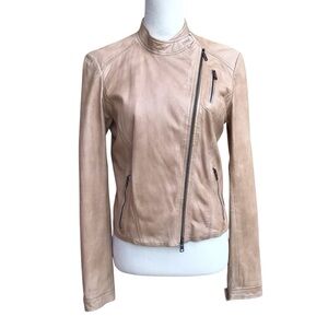 Armani Exchange Tan 100% Lambswool Full Zip Jacket Size Medium